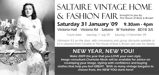 Rose and Brown Vintage Home and Fashion Fair, 31 January 2009